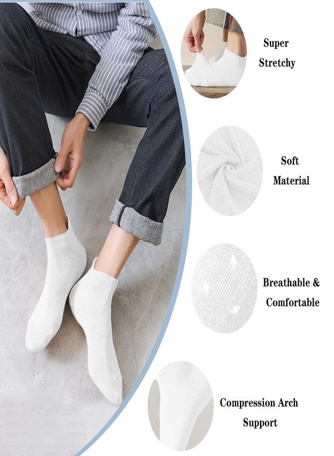 IMAGERIO Ankle Socks for Women and Men, Athletic Running Low Cut Sports No Show Socks Anti-Blister Unisex 6 Pairs -Black+White - Image 5
